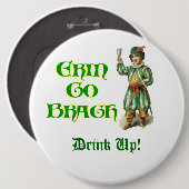 Erin Go Braugh Personalizeable Irish Sprichwort Button (Vorne & Hinten)