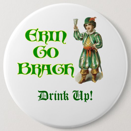 Erin Go Braugh Personalizeable Irish Sprichwort Button (Vorderseite)