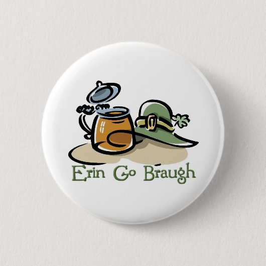 Erin Go Braugh Pint und Hat Button (Vorderseite)