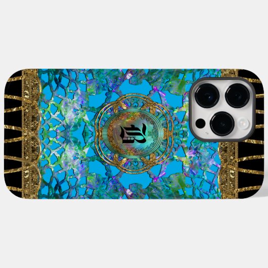 Erington Bleu Protected Hübsch Monogram Case-Mate iPhone Hülle (Rückseite (Horizontal))