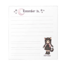 Erinnere dich an - Goth Cat Moon Notizblock