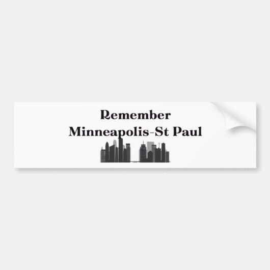 Erinnere dich an Minneapolis & St. Paul Autoaufkleber (Vorne)