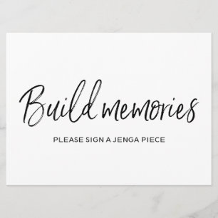 "Erinnere dich" Jenga Hochzeitsschild   Stylisch Einladung