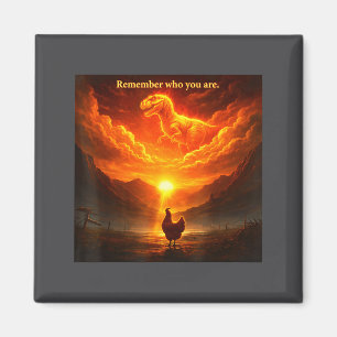 Erinnere dich wer du bist Dinosaurier Huhn Cool Lu Magnet