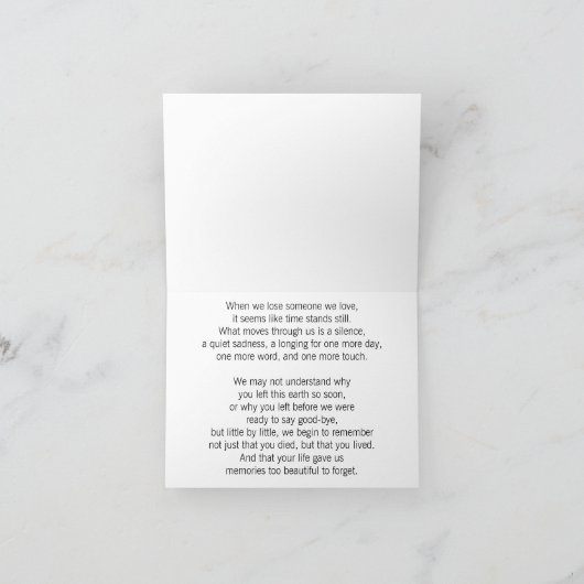 Erinnern an das Leben einer Liebe, die du verloren Karte (Innenseite)