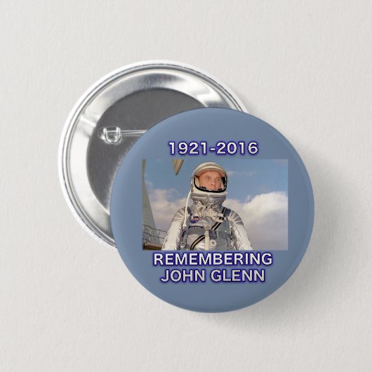 Erinnern an John Glenn-Knopf Button (Vorne & Hinten)