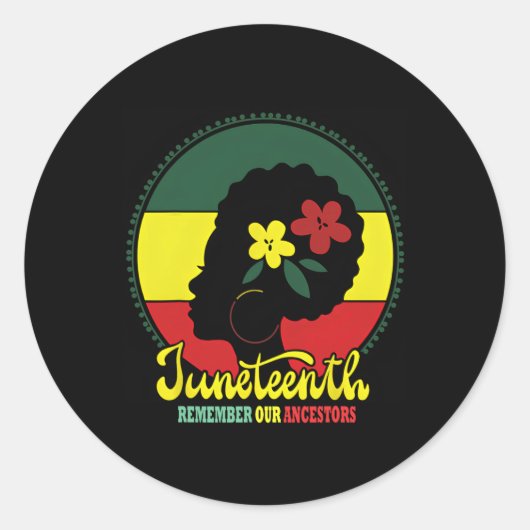 Erinnern an Juneteenth Celebrate Blac Runder Aufkleber (Vorderseite)