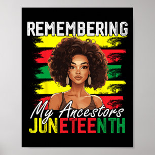 Erinnern an meine Vorfahren Juneteenth Melanin Bla Poster