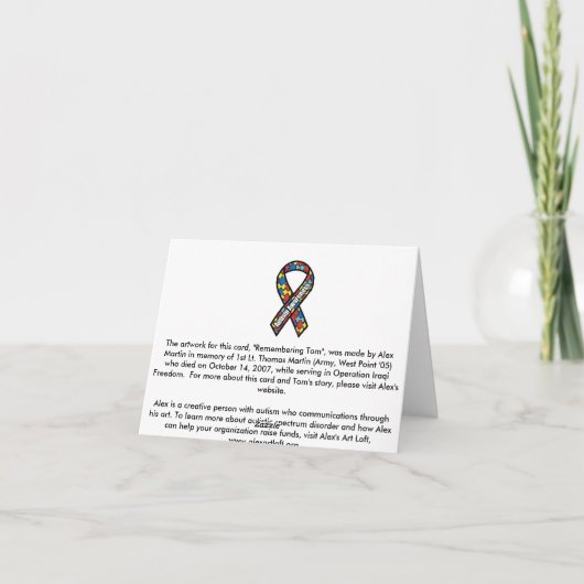 Erinnern an Tom Karte (Rückseite)