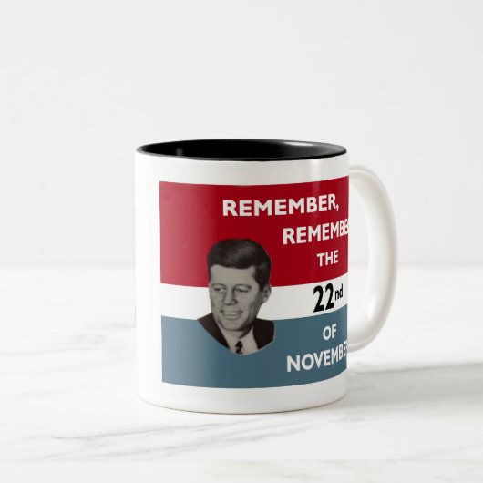 ERINNERN JFK ZWEIFARBIGE TASSE (VorderseiteRechts)