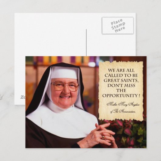 ERINNERN MUTTER ANGELICA. POSTKARTE (Vorne/Hinten)