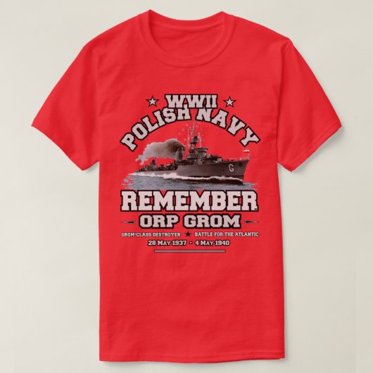 ERINNERN ORP GROM Polnische Marine T-Shirt (Design vorne)