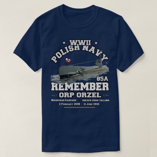 ERINNERN ORP ORZEL 85A Polnische Marine T-Shirt (Design vorne)