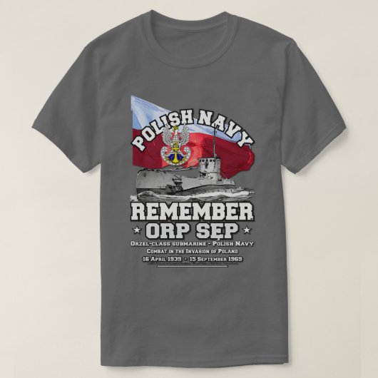 ERINNERN ORP Sep Polnische Marine U-Boot T-Shirt (Design vorne)
