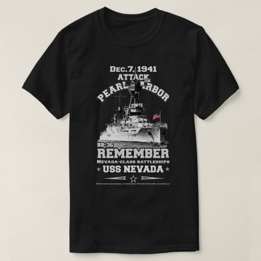 ERINNERN SIE AN DIE NEVADA B36 Battleship Veterans T-Shirt (Design vorne)