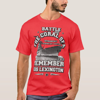 ERINNERN SIE AN DIE USS Lexington CV2 Battle of Co T-Shirt