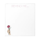 Erinnern Sie mich an die Rote Rose Notizblock (Vorderseite)
