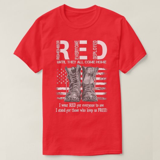 Erinnern Sie sich an alle Veteranen eingesetzt RED T-Shirt (Design vorne)