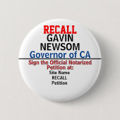 Erinnern Sie sich an CA Gov. Gavin Newsom oder irg Button (Vorderseite)