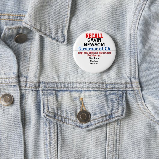Erinnern Sie sich an CA Gov. Gavin Newsom oder irg Button (Beispiel)