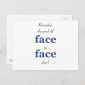 Erinnern Sie sich an das gute alte Gesicht Postkarte (Vorne/Hinten)