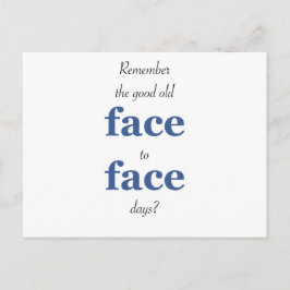 Erinnern Sie sich an das gute alte Gesicht Postkarte