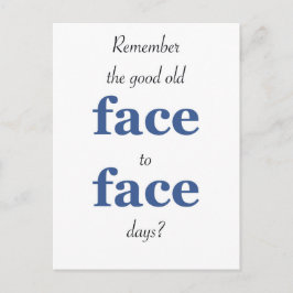 Erinnern Sie sich an das gute alte Gesicht Postkarte