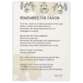Erinnern Sie sich an den Gefallen - Gnade gefüllt Klemmbrett (Rückseite)