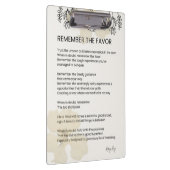 Erinnern Sie sich an den Gefallen - Gnade gefüllt Klemmbrett (Rechts)