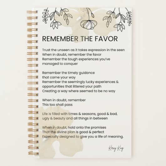 Erinnern Sie sich an den Gefallen - Gnade gefüllt  Planer (Vorderseite)