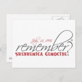 Erinnern Sie sich an den Genozid Srebrenica Postkarte (Vorne/Hinten)