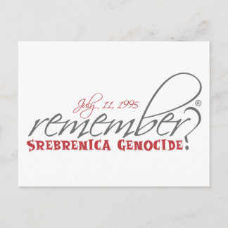 Erinnern Sie sich an den Genozid Srebrenica Postkarte