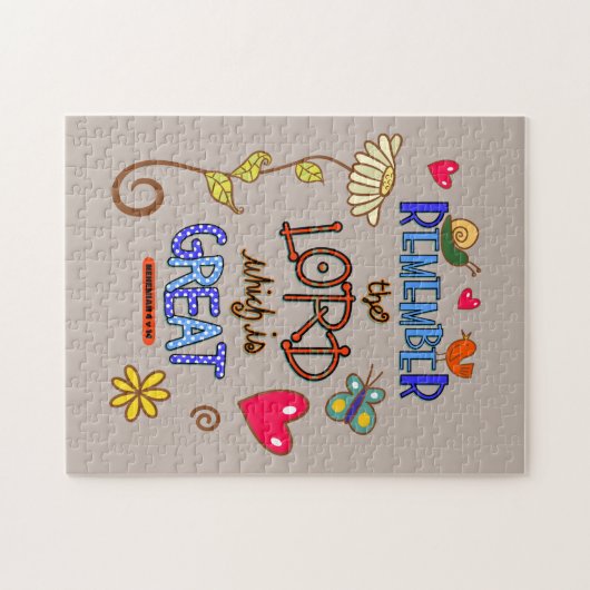 Erinnern Sie sich an den Herrn, der die Große Bibe Puzzle (Horizontal)