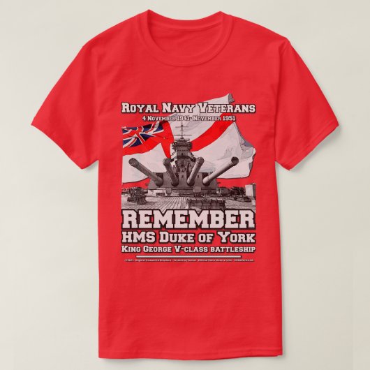 Erinnern Sie sich an den HMS Prince of Wales Battl T-Shirt (Design vorne)