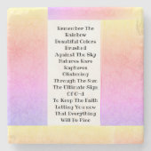 Erinnern Sie sich an den Regenbogen Steinuntersetzer (Vorderseite)