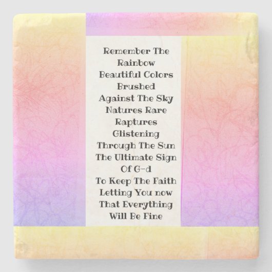 Erinnern Sie sich an den Regenbogen Steinuntersetzer (Vorderseite)