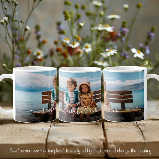 Erinnern Sie sich an den schönen Text von Fotovorl Kaffeetasse