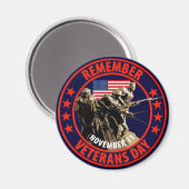 Erinnern Sie sich an den Veteranen-Tag Magnet (Vorderseite/Rückseite)
