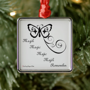 Erinnern Sie sich an den Zauber Silver Black Ornament Aus Metall