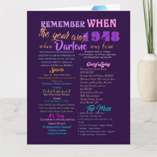 Erinnern Sie sich an die Geburtstagskarte von 1948 Karte