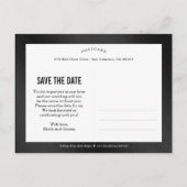 Erinnern Sie sich an die moderne Save the Date Pos Ankündigungspostkarte (Rückseite)