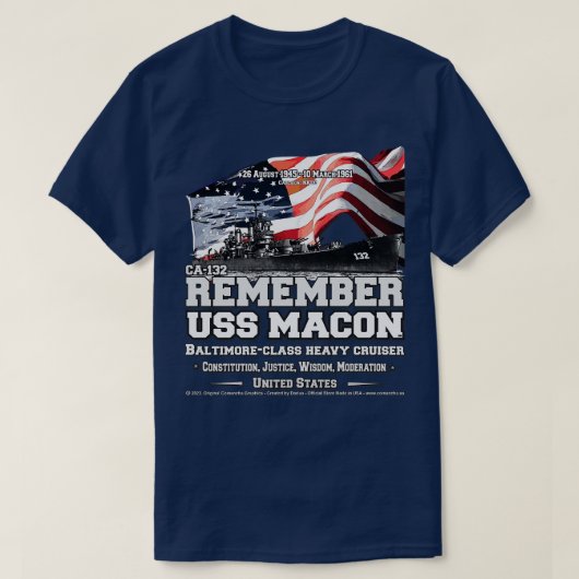 Erinnern Sie sich an die USS Macon CA132 T-Shirt (Design vorne)