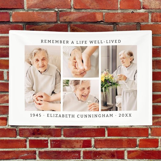 Erinnern Sie sich an ein Leben Modernes, einfaches Banner