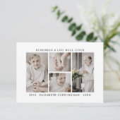 Erinnern Sie sich an ein Leben Modernes, einfaches Dankeskarte (Stehend Vorderseite)