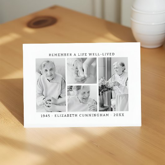 Erinnern Sie sich an ein Leben Modernes, einfaches Visitenkarte