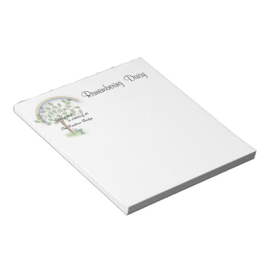 Erinnern Sie sich an ein Tier, das auf dem Rainbow Notizblock (angewinkelt)