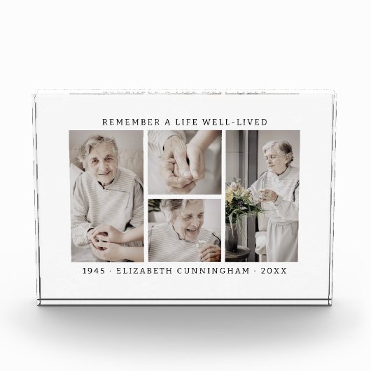 Erinnern Sie sich an ein zeitgemäßes, einfaches 4 Fotoblock (Vorderseite)