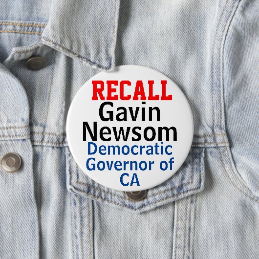Erinnern Sie sich an Gavin Newsom CA Demokrat Gov. Button (Beispiel)