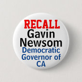 Erinnern Sie sich an Gavin Newsom CA Demokrat Gov. Button (Vorderseite)
