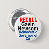 Erinnern Sie sich an Gavin Newsom CA Demokrat Gov. Button (Vorne & Hinten)